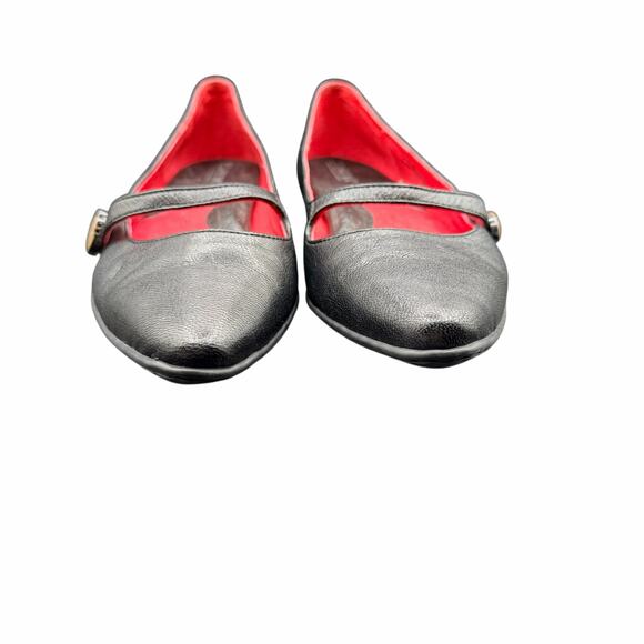 Born Leather Mary Jane Flats Black Red Lining Size 9 - Picture 2 of 13